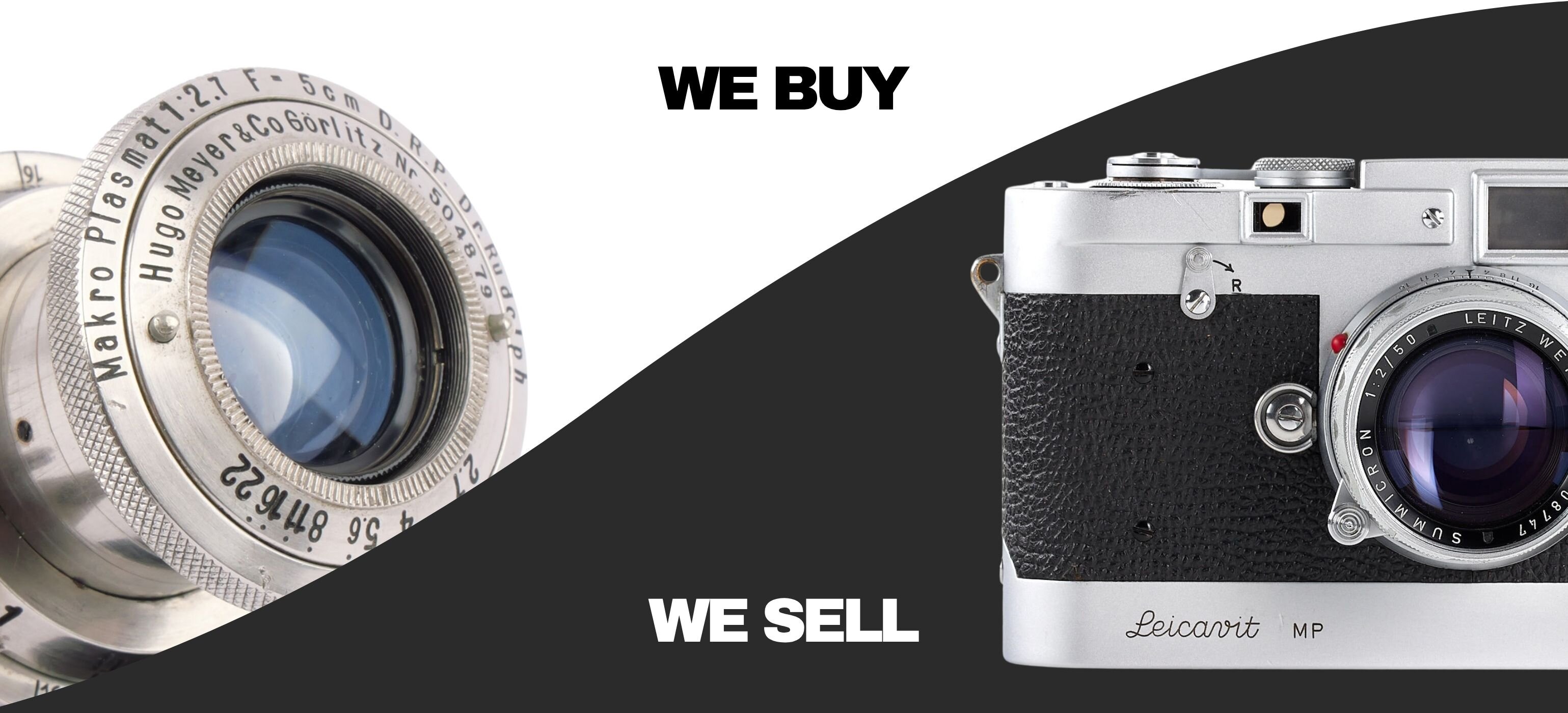 We buy and sell used cameras and lenses