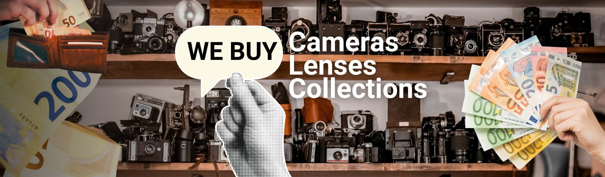 We buy used film cameras and lenses