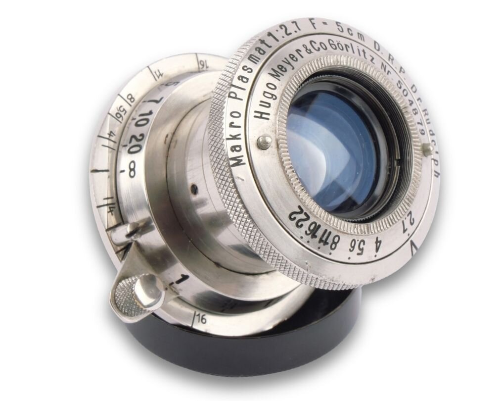 Hugo Meyer und Görlitz - Makro Plasmat f2.7/5cm für Leica M39 in Nickel Ausführung