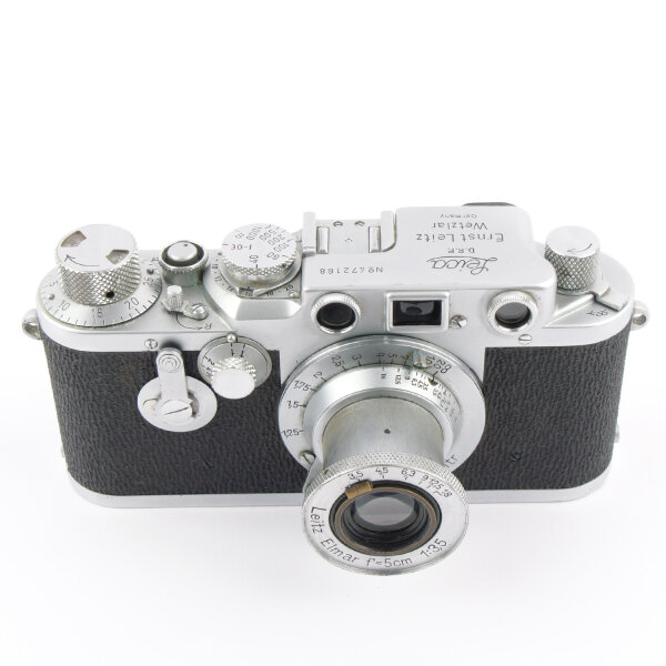 Leica IIIc mod. IIIF Selftimer Sharkskin w. Elmar 3.5/5cm NOTTESTED