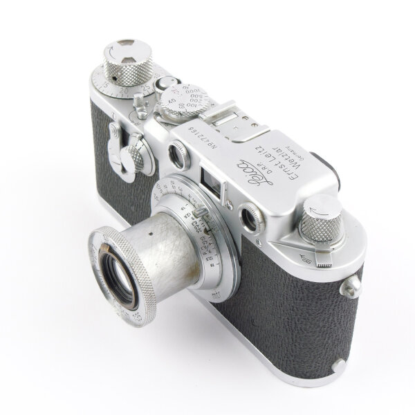 Leica IIIc mod. IIIF Selftimer Sharkskin w. Elmar 3.5/5cm NOTTESTED