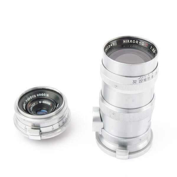 Nikon SP Chrome Outfit w. W-Nikkor-C 3.5/3.5cm Nikon Nikkor-Q.C 3.5/13,5cm