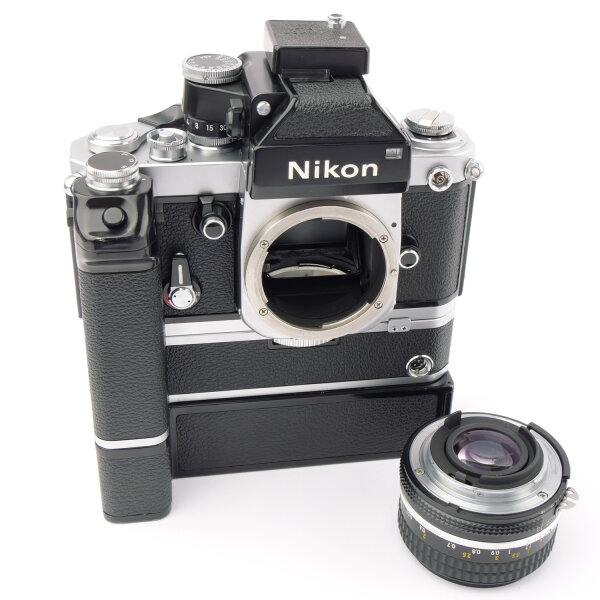 Nikon F2 Photomic A + MD-2 + MB-1 + DP-1 + DL-1 w. Nikkor Ai 1.8/50mm