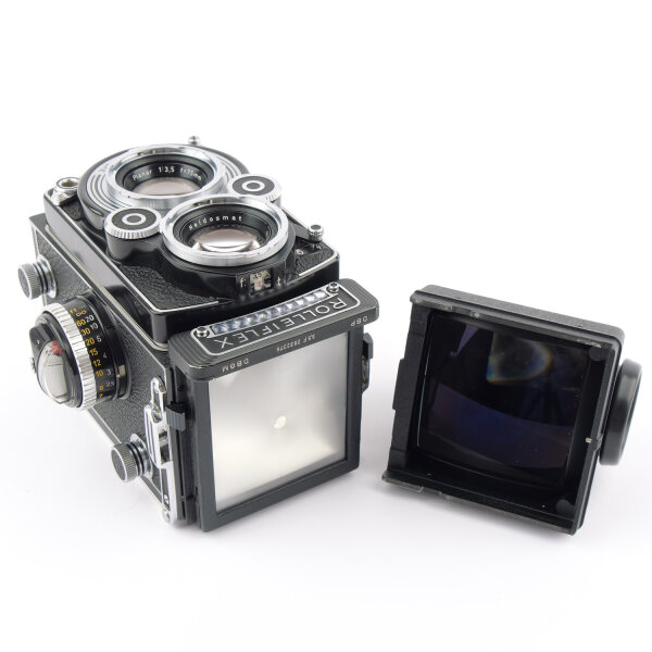 Rolleiflex 3.5F model 3 12/24 w. Planar 3.5/75 6-Element + Eye Level Prism Finder