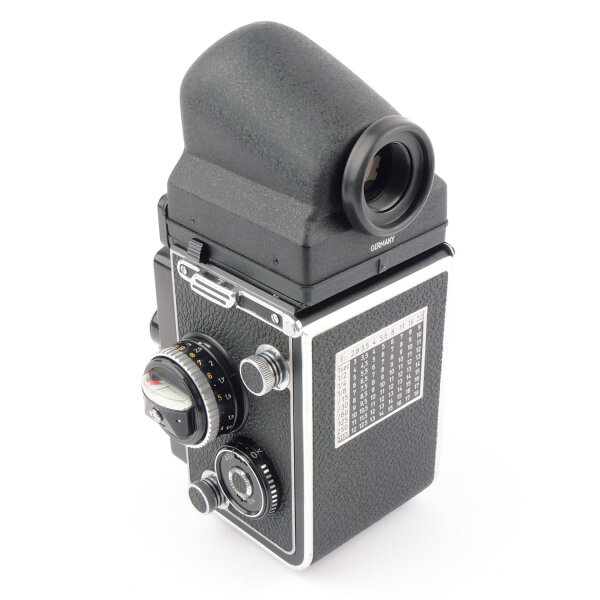 Rolleiflex 3.5F model 3 12/24 w. Planar 3.5/75 6-Element + Eye Level Prism Finder