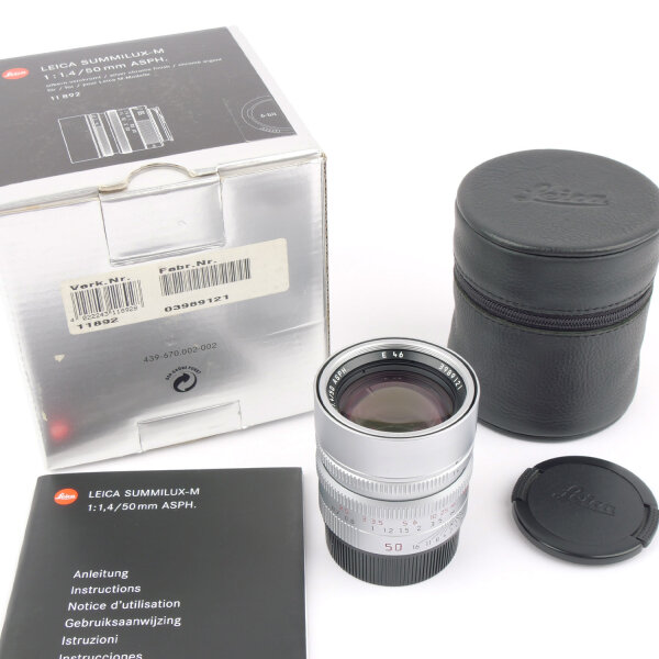 Leica Summilux-M 1.4/50mm ASPH Silver Chrome 11892 6-Bit BOXED