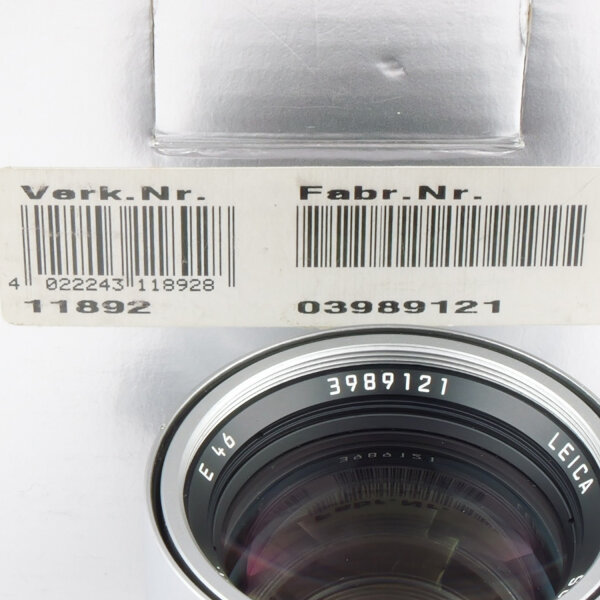Leica Summilux-M 1.4/50mm ASPH Silver Chrome 11892 6-Bit BOXED