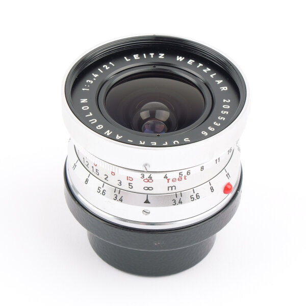 Leica Super-Angulon 3.4/21mm 11103 + 21mm Finder + 12501M Hood BOXED