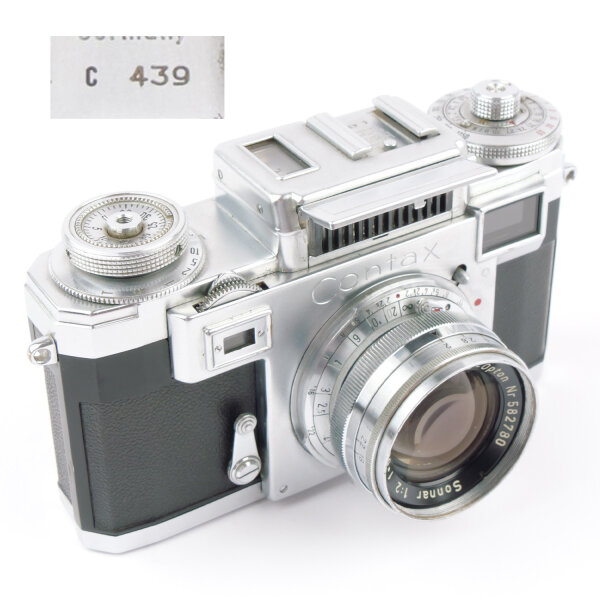 Contax IIIa with Zeiss-Opton Sonnar 2/50mm 1954 RARE 3 digit NEAR MINT