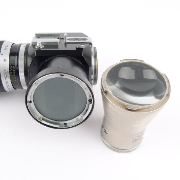 Leica Telyt 4.5/20cm M39 w. PLOOT Reflex Mirror Housing + LVFOO 5x Magnifier