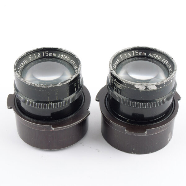 Astro Berlin Pan-Tachar 1.8/75mm Serial No. 29999 & 30000 RARE CONSECUTIVE PAIR