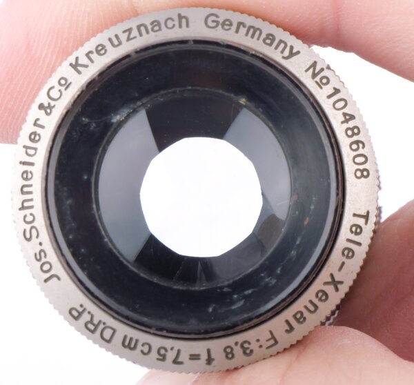 Jos Schneider Kreuznach Tele-Xenar 3.8/7.5cm Nickel C-Mount NOTTESTED