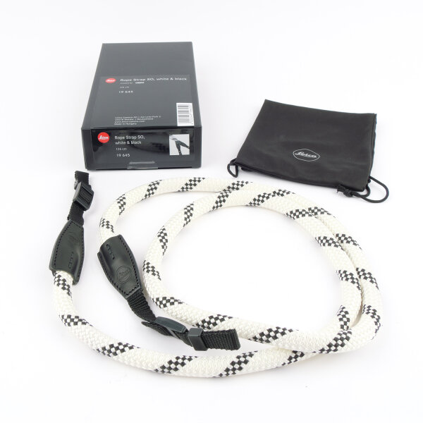 Leica COOPH Rope Strap SO 126 cm White & Black – 19645 (Discontinued Item)