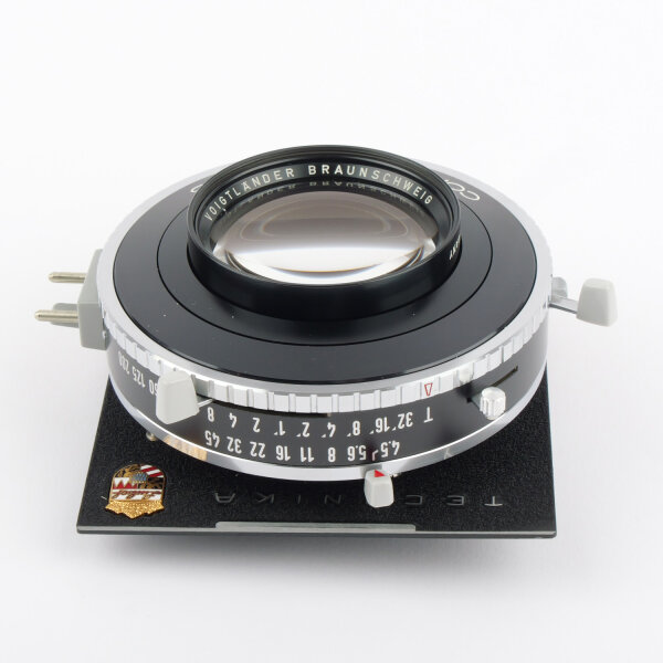 Voigtländer Heliar 4.5/210mm Linhof Plate Compur electronic 3 MINT
